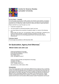 On Qualculation, Agency And Otherness