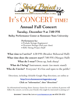It`s CONCERT time! - KSU String Project