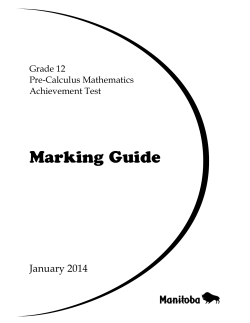 Marking Guide - Manitoba Education