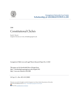 Constitutional Clich&eacute;s - Scholarship @ GEORGETOWN LAW