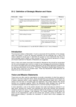 Vision and mission statements