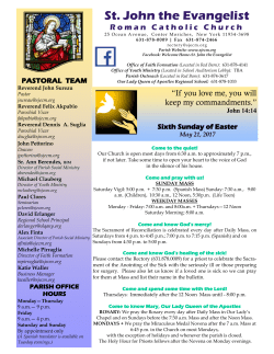 5/21 Bulletin - St. John The Evangelist, Center Moriches, NY