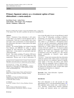 Primary ligament sutures as a treatment option of knee
