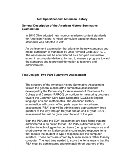 Test Specifications: American History General Description of the