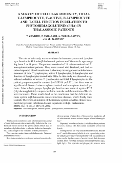 a survey of cellular immunity, total t-lymphocyte, t-active , b