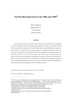 The Brazilian Depression in the 1980s and 1990s1