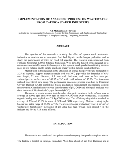IMPLEMENTATION OF ANAEROBIC PROCESS ON WASTEWATER