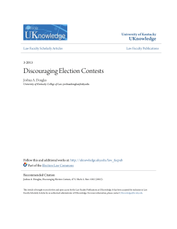 Discouraging Election Contests - UKnowledge