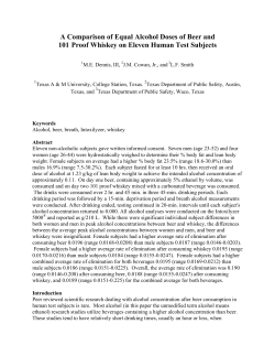 A Comparison of Equal Alcohol Doses of Beer and 101