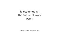 Telecommuting - NCRA Education Foundation