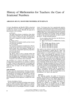 History of Mathematics for Teachers: the Case of Irrational Numbers