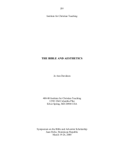 the bible and aesthetics