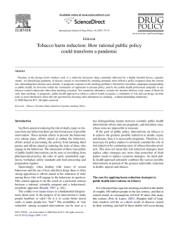Tobacco harm reduction - International Journal of Drug Policy