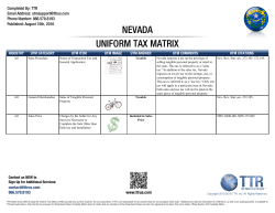 Nevada Uniform Tax Matrix