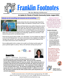 August 2011 - Franklin Community Center