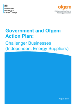 Government and Ofgem Action Plan: