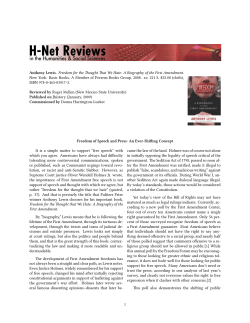 Freedom of Speech and Press: An Ever-Shifting Concept - H-Net