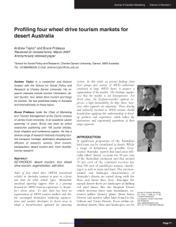 Profiling four wheel drive tourism markets for desert Australia