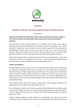 Expulsion of Roma: the French government`s broken