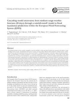 Cascading model uncertainty from medium range weather forecasts