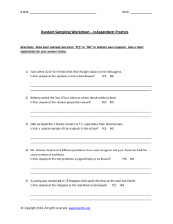 Random Sampling Worksheet – Independent Practice