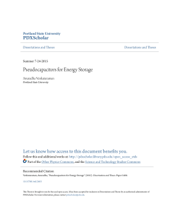 Pseudocapacitors for Energy Storage - PDXScholar