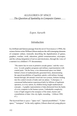 Allegories of Space: The Question of Spatiality in