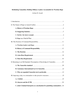 Rethinking Yamashita: Holding Military Leaders Accountable for