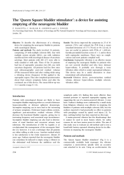 The `Queen Square bladder stimulator`: a device for assisting