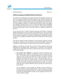 California pregnancy disability (PDL) amendments