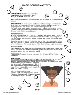 magic squares activity - The Adventures Of Josie True