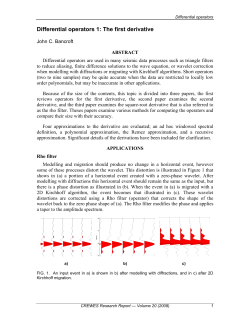 Differential operators 1: The first derivative