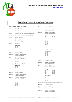 Guidelines for the organisation of tournaments 12-02-2009