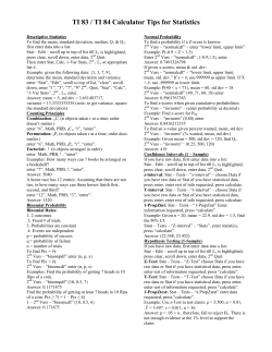 TI 83 / TI 84 Calculator Tips for Statistics