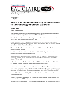 Despite Mike`s Smokehouse closing, restaurant insiders - UW