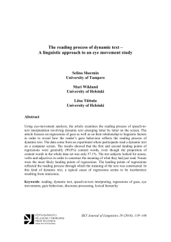 The reading process of dynamic text &ndash; A linguistic approach to an