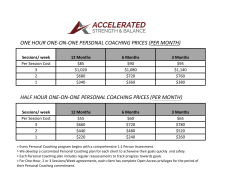 ONE HOUR ONE-ON-ONE PERSONAL COACHING PRICES (PER
