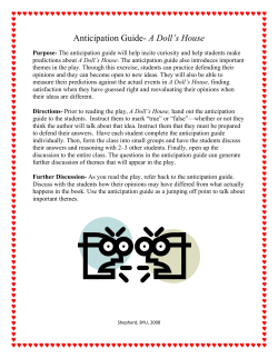 Anticipation Guide- A Doll`s House