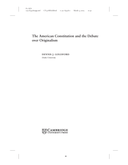 The American Constitution and the Debate over Originalism