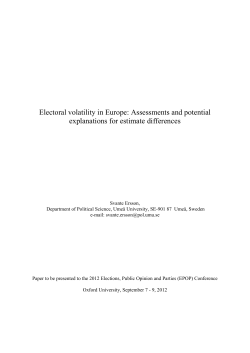 Electoral volatility in Europe: Assessments and potential
