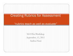 Creating Rubrics for Assessment