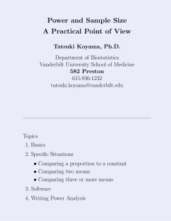 Power and Sample Size A Practical Point of View