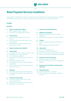 Retail Payment Services Conditions