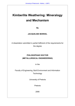 Kimberlite Weathering: Mineralogy and Mechanism