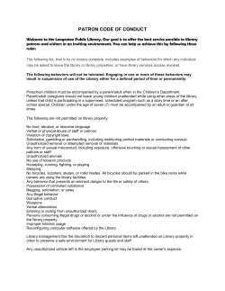 patron code of conduct - Loogootee Public Library