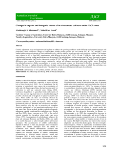 939 Changes in organic and inorganic solutes of in vitro tomato