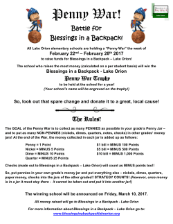 Penny War! - Blessings in a Backpack