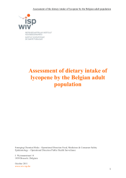 Assessment of dietary intake of lycopene by the
