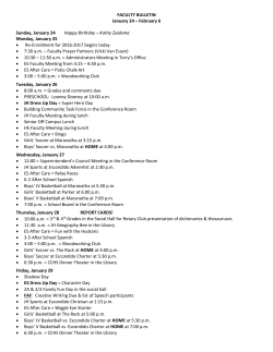 FACULTY BULLETIN January 24 &ndash; February 6 Sunday, January 24