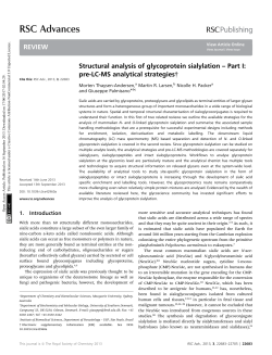 Structural analysis of glycoprotein sialylation&ndash;Part I: pre-LC
